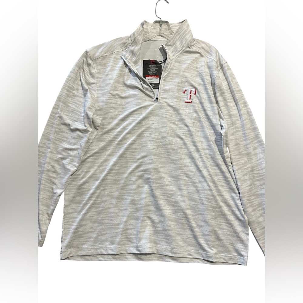 Men's Texas Rangers Gray Sublime Tri-Blend Quarter-Zip Jacket Size L